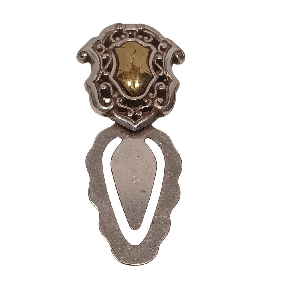 Brighton SILVER Tone Book Bookmark Clip Page Marker 2.5 Inches